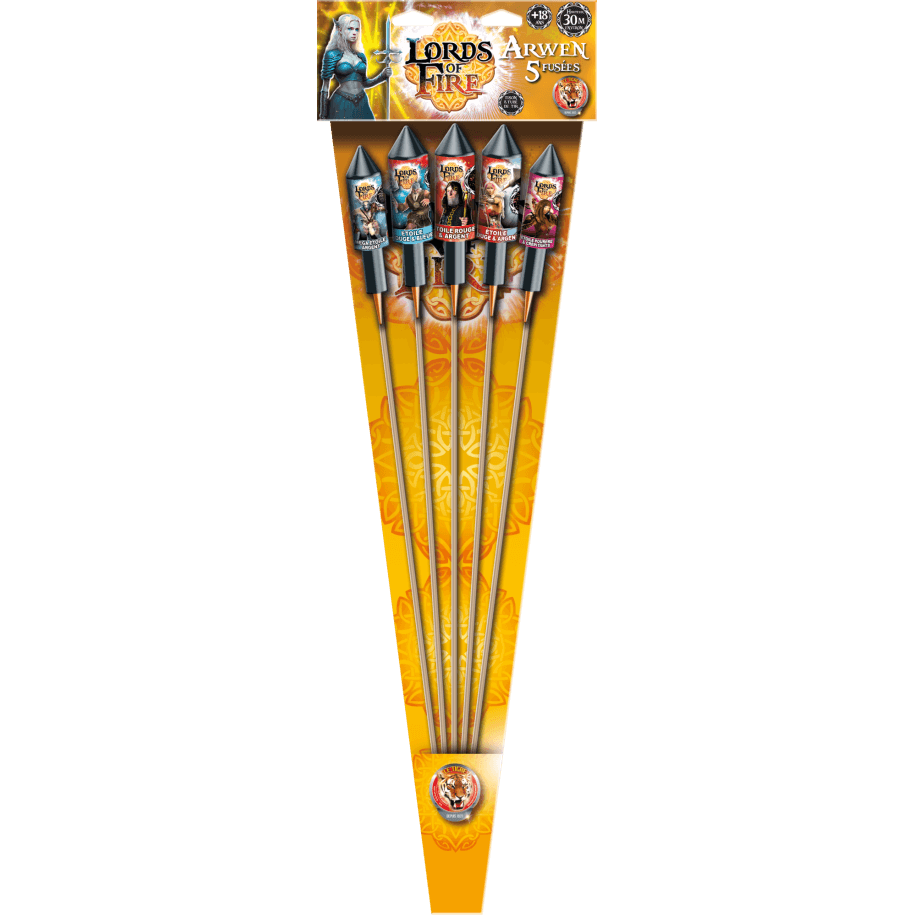 Arwen – Lords of Fire – Assortiment de 5 Fusées Élégantes F2 - La Boutique De L'artificier