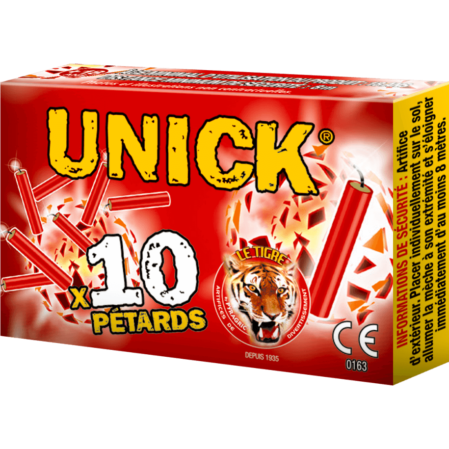 Unick – Paquet de 10 Pétards Mythiques Le Tigre F2 - La Boutique De L'artificier
