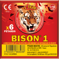 Bison N°1 – Paquet de 6 Pétards Mythiques Le Tigre Pyragric F2 - La Boutique De L'artificier