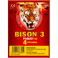 Bison N°3 – Paquet de 4 Pétards Must-Have Le Tigre Pyragric F2 - La Boutique De L'artificier