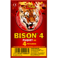 Bison N°4 – Paquet de 4 Gros Pétards Énervés Le Tigre Pyragric F2 - La Boutique De L'artificier