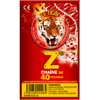 Pétards Le Tigre Z Pyragric – Chaîne de 40 pétards méchés F2 - La Boutique De L'artificier