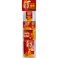 Sachet 69 Pétards Le Tigre Pyragric – Assortiment Best Of (Bison, E-4, Z) F3 - La Boutique De L'artificier