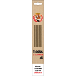 Tison d’allumage – Allumage facile et combustion longue 20 à 25 minutes - La Boutique De L'artificier