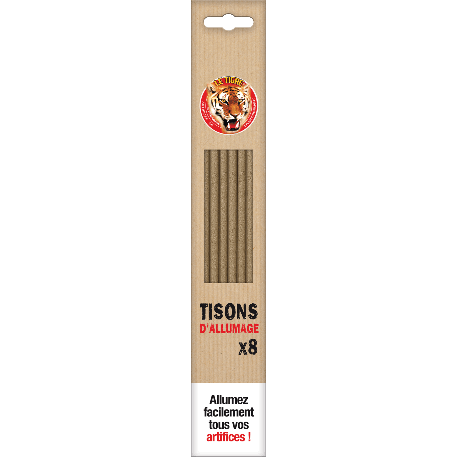 Tison d’allumage – Allumage facile et combustion longue 20 à 25 minutes - La Boutique De L'artificier