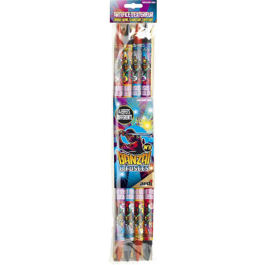 8 FUSÉES BANZAÏ N°3 - La Boutique De L'artificier