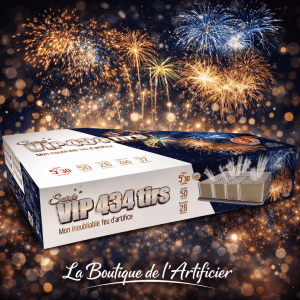 Feu d’artifice automatique Soirée VIP 434 tirs – 5 min 50 – Batterie spectacle exceptionnelle F3 - La Boutique De L'artificier
