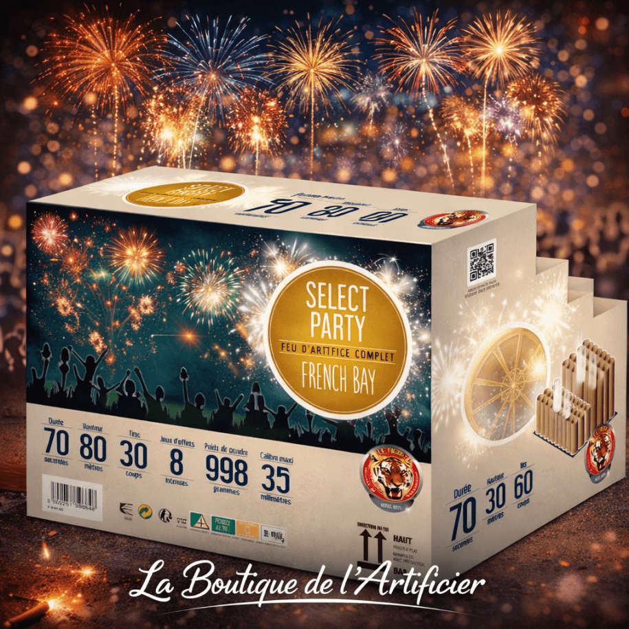 Feu automatique French Bay – Batterie multi-niveaux 4 modules – 70 sec F3 - La Boutique De L'artificier
