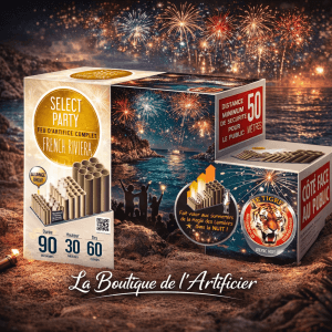 Feu d’artifice automatique French Riviera – Batterie escalier 4 modules – 90 sec F3 - La Boutique De L'artificier