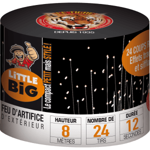 Compact Little Big Hector – 24 coups en 12 sec – Petit feu d’artifice fun F2 - La Boutique De L'artificier