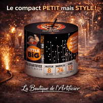 Compact Little Big Hector – 24 coups en 12 sec – Petit feu d’artifice fun F2 - La Boutique De L'artificier