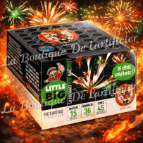 Compact LITTLE BIG JOE – 36 Bombettes Rouges et Vertes Crépitantes – Feu d’Artifice 45 Secondes - La Boutique De L'artificier