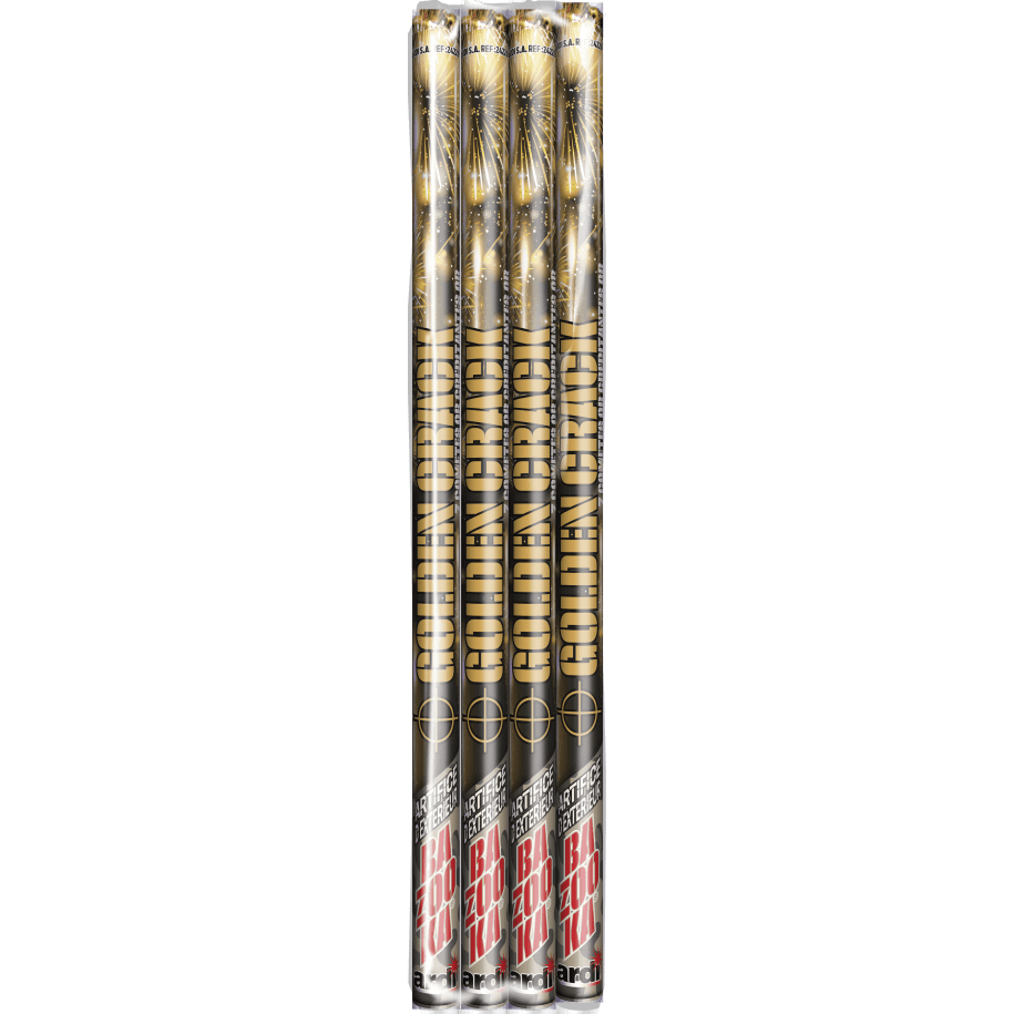 4 CHANDELLES BAZOOKA GOLDEN CRACK - La Boutique De L'artificier