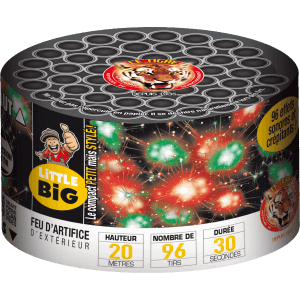 Compact LITTLE BIG TONY – 96 Boules Multicolores – Feu d’Artifice Festif 40 Secondes - La Boutique De L'artificier