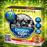 Compact DRAGON EGGS – 7 Shots Étoiles Argentées Crépitantes - La Boutique De L'artificier